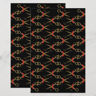 Golden glitter scissors - Hair stylist