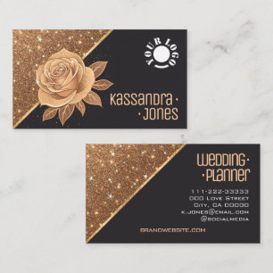 Golden Glitter Sparkle Stars Luxurious Chic  Business Card