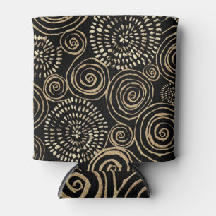 Golden glitter spirals, abstract, seamless texture can cooler