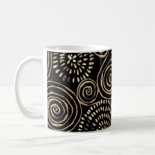 Golden glitter spirals, abstract, seamless texture coffee mug