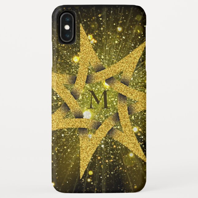 Golden Glitter Star Case-Mate iPhone Case (Back)