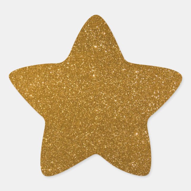 Golden glitter star sticker (Front)