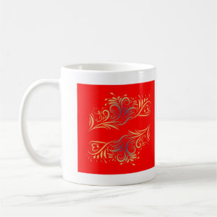 Golden glitter swirls doodle elements romantic flo coffee mug