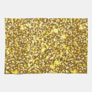 Golden glitter tea towel