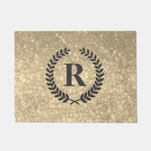 Golden Glitter With Monogram Doormat
