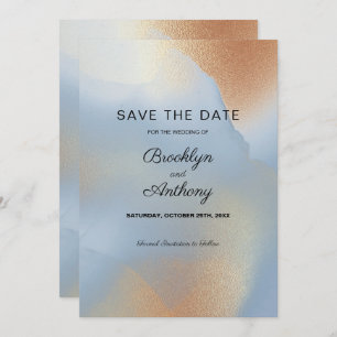 Golden Glittering Texture Save The Date Invitation