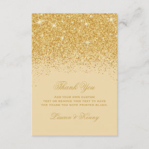 Golden Glitz Glitter Thank You Cards