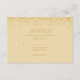 Golden Glitz Glitter Wedding Response Cards