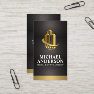 Golden Global Buildings Logo Business Card
