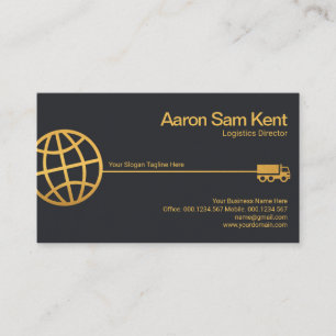 Golden Globe Gold Truck Supply Line Logistics Business Card