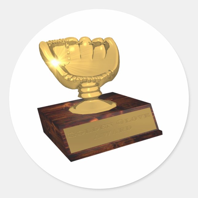 Golden Glove Award Classic Round Sticker (Front)