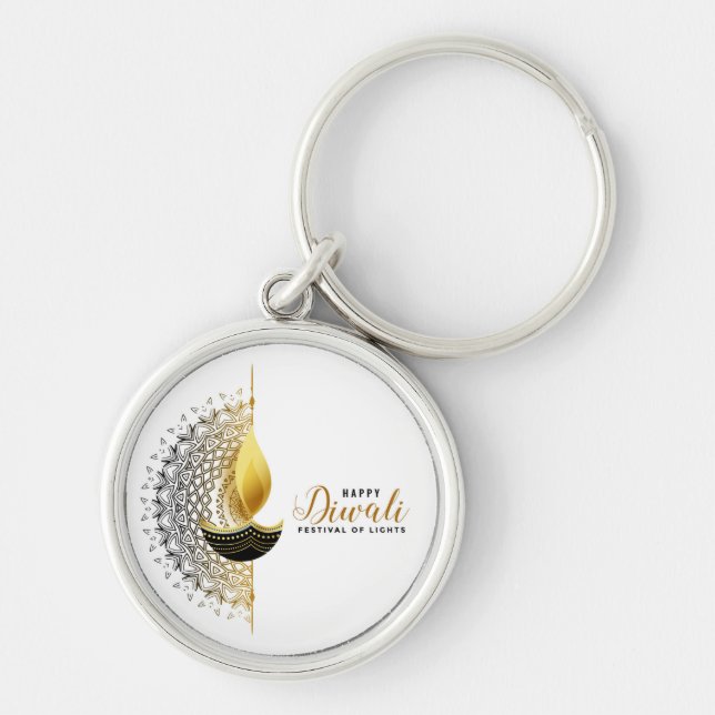 Golden Glow: A Diwali Blessing Key Ring (Front)