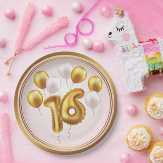 Golden Glow Balloons 16 Party  Paper Plate