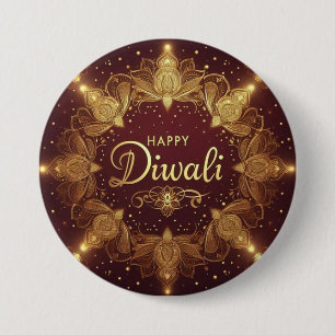 Golden Glow Diwali  7.5 Cm Round Badge