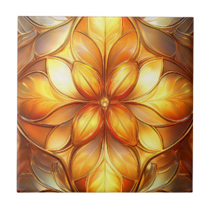 Golden Glow Floral  Tile