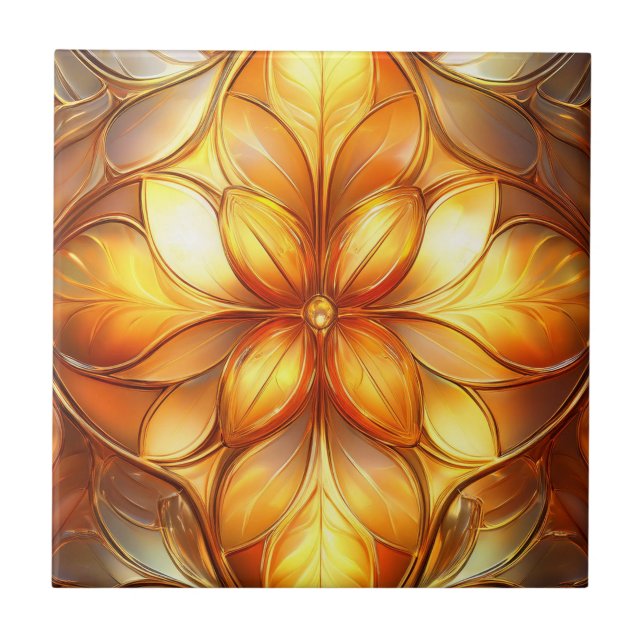 Golden Glow Floral  Tile (Front)