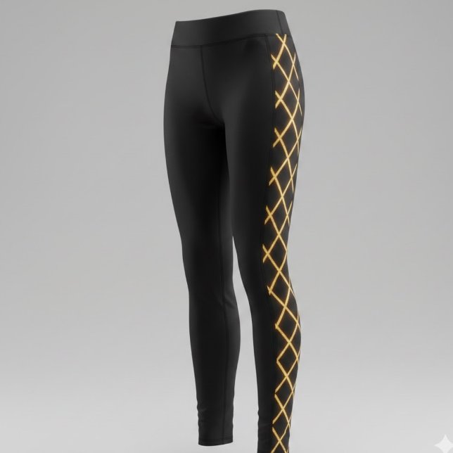 Golden Glow Grid Pattern Leggings (Creator Uploaded)