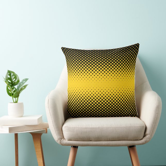 Golden Glow Halftone Dot Kids Nursery Pillow (Chair)