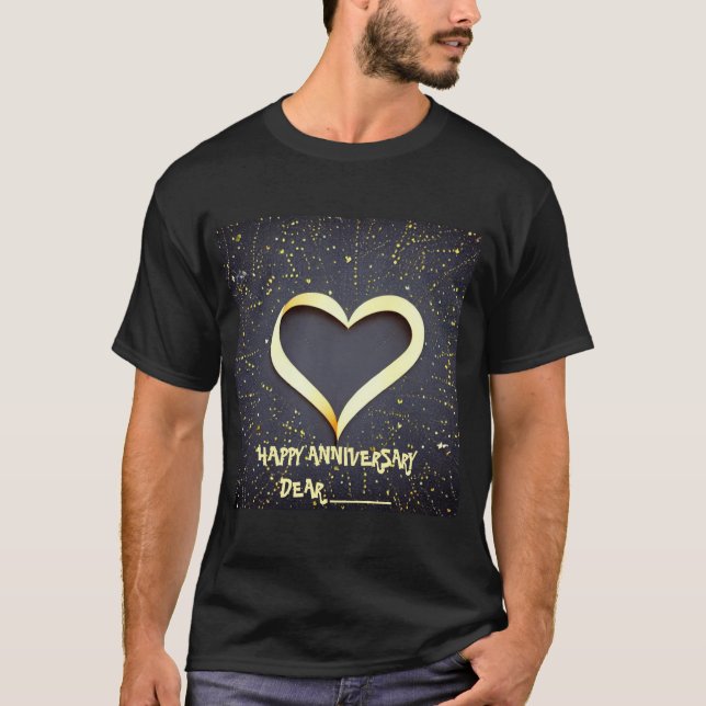 Golden Glow Heart 1st Anniversary Tshirt (Front)