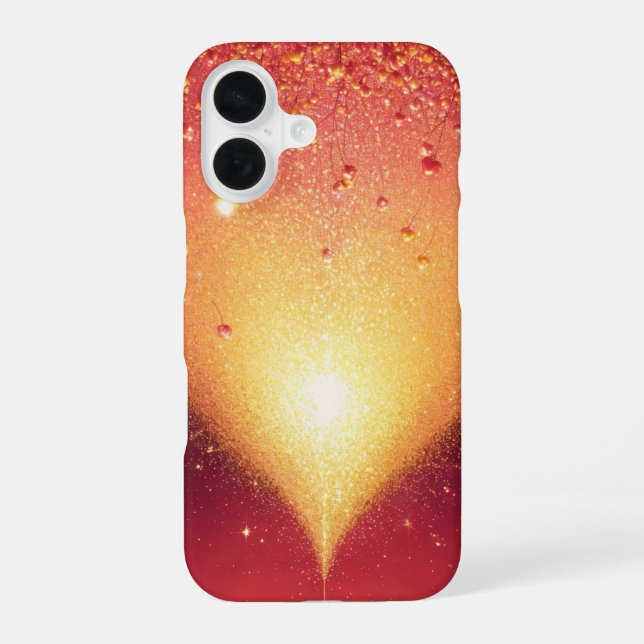 Golden Glow & Heart Romantic Phone Case (Back)