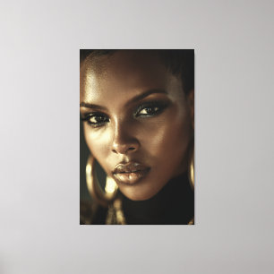 Golden Glow Melanin Fierce Portrait Canvas Print