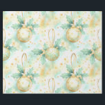 Golden Glow Noel – Pastel Christmas Ornament Patte Wrapping Paper<br><div class="desc">Where holly twinkles and ornaments sway—soft sparkle and golden cheer for the season. Celebrate the season with this elegant watercolor pattern featuring golden Christmas ornaments, delicate holly leaves with berries, and soft sparkles scattered across a pastel gradient of cream, green, and blue. Suspended by golden strings and surrounded by twinkling...</div>