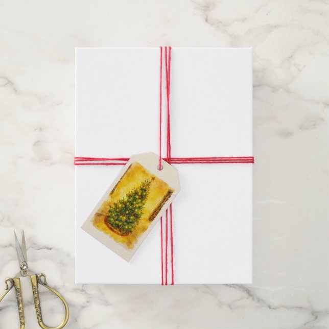 Golden Glow of Christmas Gift Tags (With Twine)