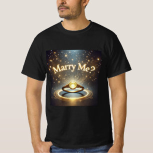 Golden Glow Proposal Marry Me Mens Tshirt