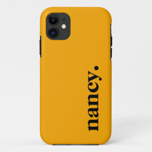 Golden Glow Solid Colour Elegant Name  iPhone 11 Case