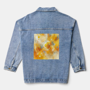Golden Glow - Sun-Inspired Abstract Denim Jacket