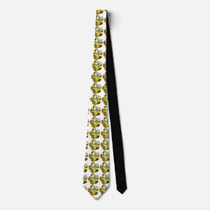 Golden Glow – Yellow Gemstone Flower Design Tie