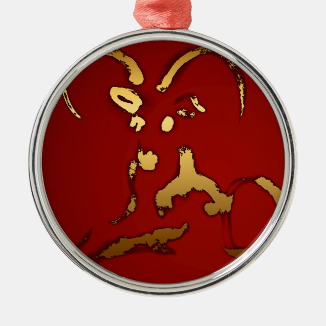 Golden Goat 2015 - Chinese and Vietnamese New Year Metal Tree Decoration (Front)