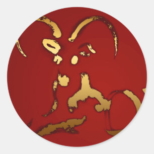 Golden Goat Chinese Vietnamese New Year Round S Classic Round Sticker