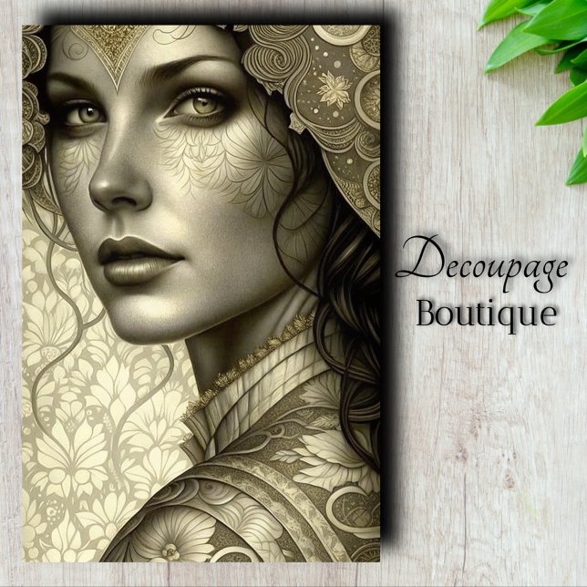 Golden Goddess Art Decoupage Tissue Paper (Golden Goddess Art Decoupage Tissue Paper)