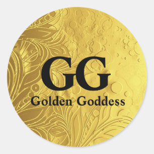 Golden Goddess Celebrate Happy 50th Birthday Party Classic Round Sticker