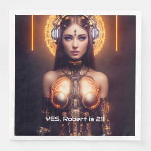 Golden Goddess Cyborg Napkin
