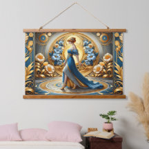 Golden Goddess in Art Nouveau Bloom