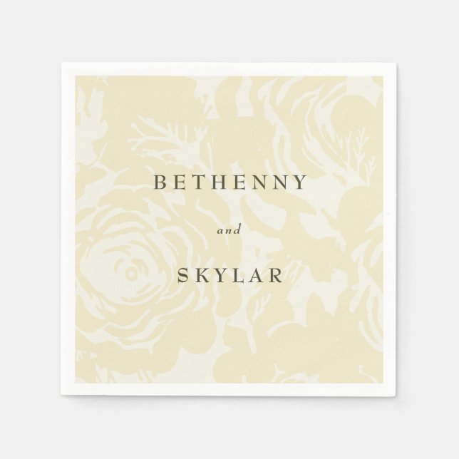 Golden Gold Blooms Napkin (Front)