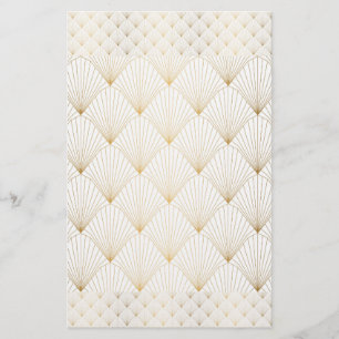 Golden, gold, elegant, vintage,gentle,Art Deco Pat Stationery