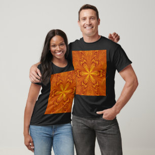 Golden Gold Star Flower Bohemian Floral Graphic T-Shirt