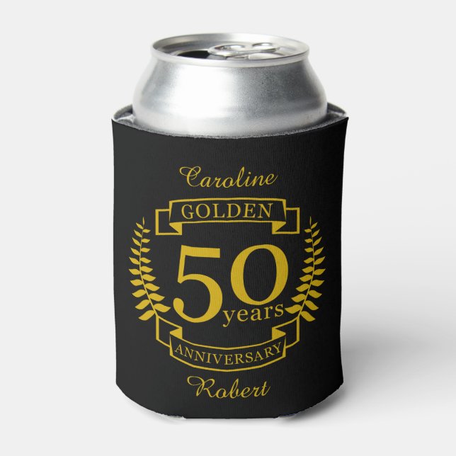GOLDEN Golden 50 Years Wedding Anniversary 50 all Can Cooler (Can Front)