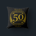 GOLDEN Golden 50 Years Wedding Anniversary 50 all Cushion<br><div class="desc">A design for him or her, husband and wife to help celebrate your fiftieth wedding anniversary. This design is gold and has the text gold at the top as golden the traditional gift for a 50th wedding anniversary in the USA.. If you would like help customising this design please feel...</div>