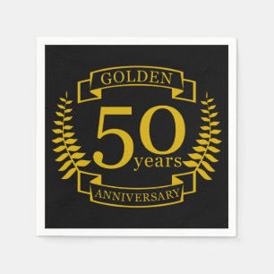 GOLDEN Golden 50 Years Wedding Anniversary 50 all Napkin