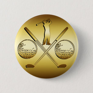 GOLDEN GOLF 6 CM ROUND BADGE
