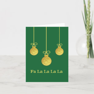 Golden Golf Ball Ornaments Christmas Card