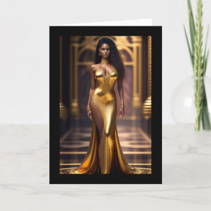 Golden Gown Goddess Greeting Card Thank You Card