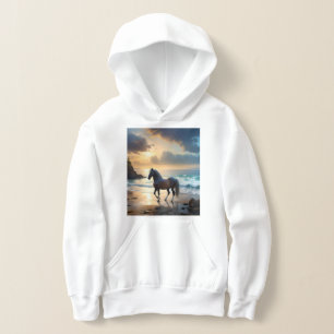Golden Grace: A Palomino Horse on the Sunset Shore