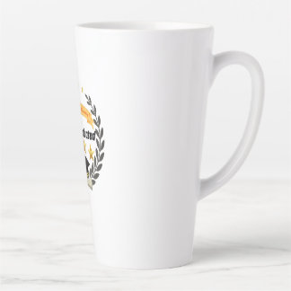 Golden Graduation Badge with Elegant Style Latte Mug