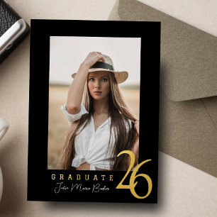 Golden Graduation Photo Announcement