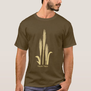 Golden Grains of Wheat Mens Long Sleeve Brown T T-Shirt